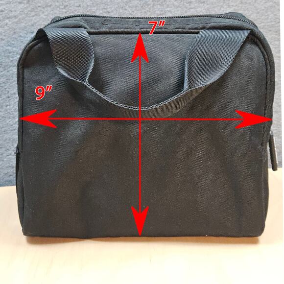 Vera Bradley Lunch Bag Black Canvas Zipper Closure Tote Work School Travel - Picture 7 of 8